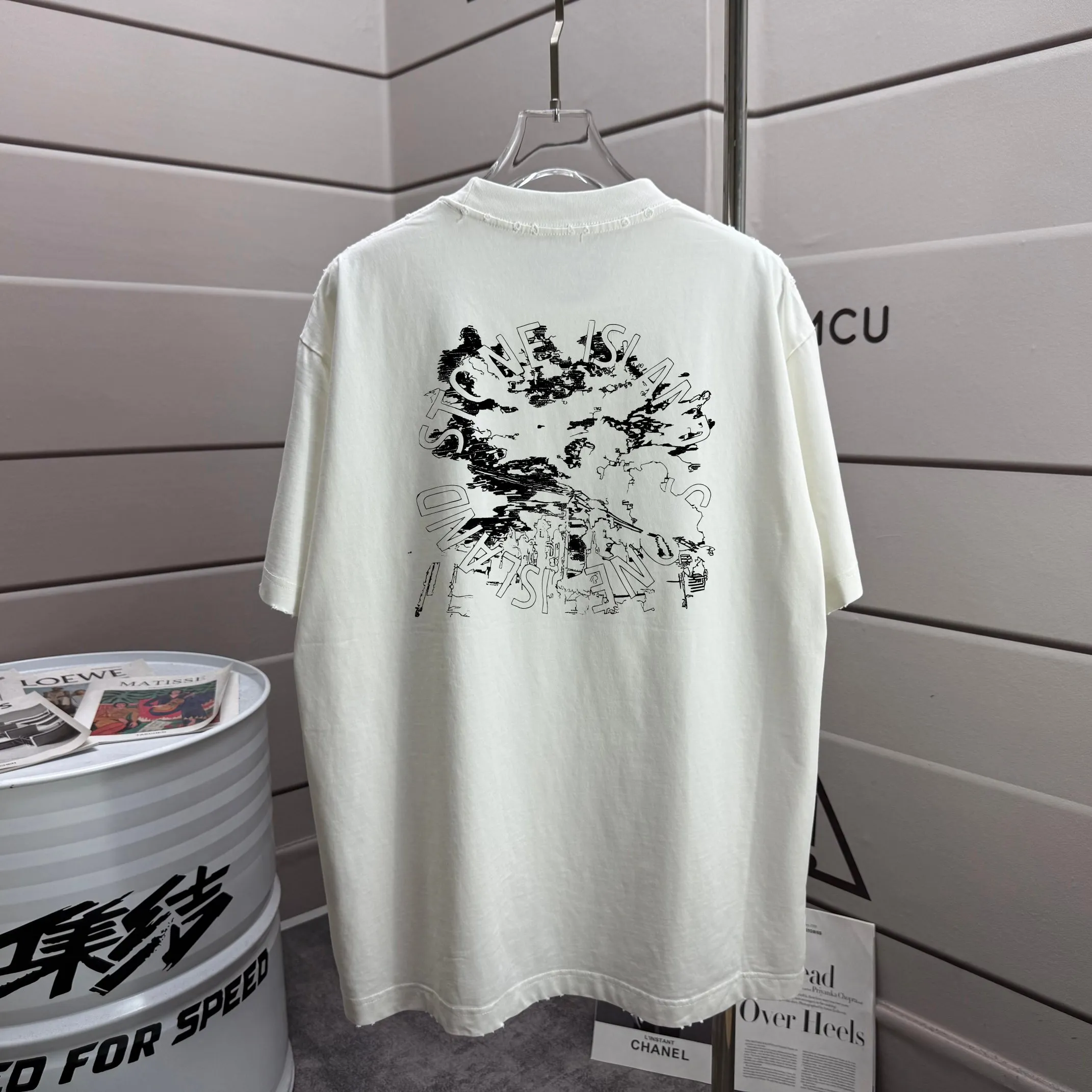 P160 Ston* islan* 石*岛 2025 autumn and winter new style Washed and worn 320g round neck short-sleeved tee Unisex loose version Color: Washed black Washed white Washed gray Brown Size: S M L XL XXL Size: S (90-130 pounds) M (120-150 pounds) L (140-165 pounds) (160-180 catties) XXL (180-210 catties)
